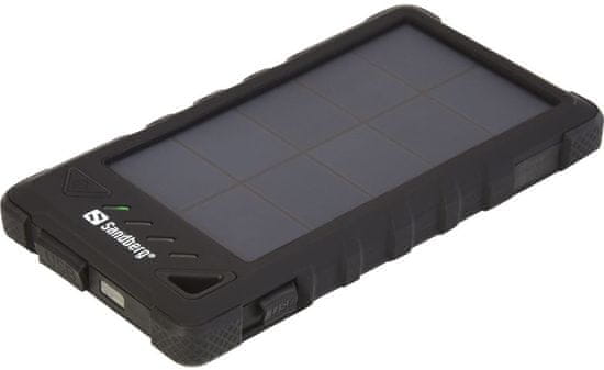 Sandberg prenosna baterija Outdoor Solar Powerbank 8000, črna