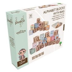Jouéco The Wildies Family lesene abecedne kocke 30 kosov z vrečko