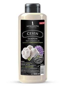 Kozmetika Afrodita šampon proti izpadanju las, česen
