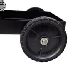 Vidaxl Črn voziček s tremi policami za organizacijo varilskih pripomočkov