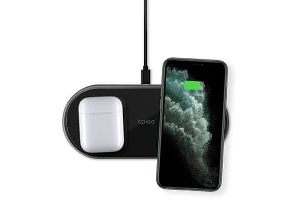 EPICO brezžični polnilnik Ultraslim Dual Wireless charger + 18W Fast charger (9915101300135), dvojni - Odprta embalaža