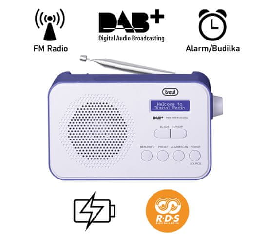 Trevi 7F92R prenosni digitalni radio, DAB, DAB+, FM, modra - Odprta embalaža