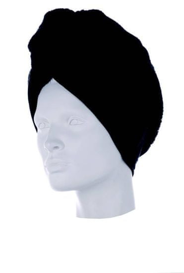 Möve Domači frotirni turban za sušenje las, črn