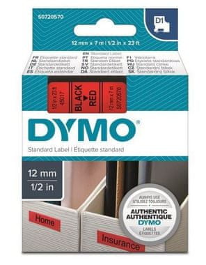 D1, 12mm/7m, črno-rdeč (45017)