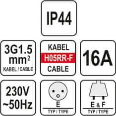 YATO Podaljševalni kabel YT-81022 20m