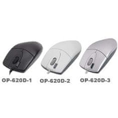 A4Tech miška OP-620D, 2 klika, 1 kolesce, 3 gumbi, USB, črna