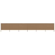 Vidaxl 6-panelni vetrobran tkanina 800x80 cm taupe