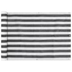 Vidaxl Balkonsko Platno HDPE 75x600 cm Antracitne in Bele Barve