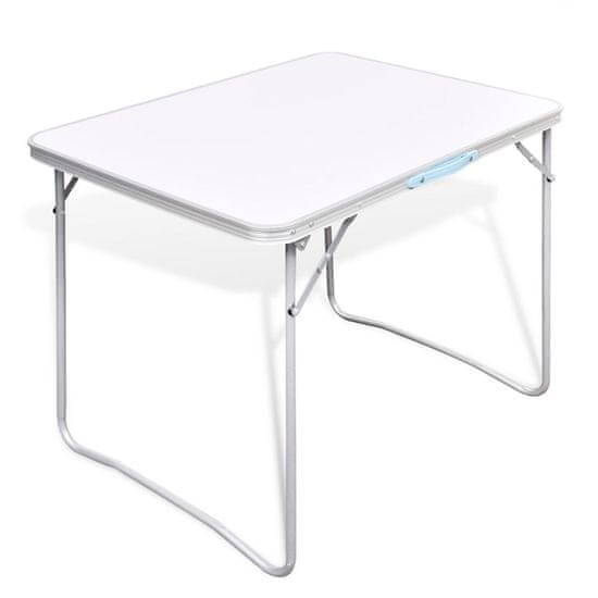 shumee Zložljiva miza za kampiranje s kovinskim okvirjem 80 x 60 cm