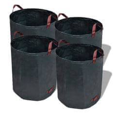 Vidaxl Temno zelena vrtna vreča za odpadke 4 kosi 272 L 150 g / m²