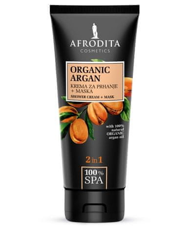 Kozmetika Afrodita SPA Organic Argan krema za prhanje + maska, 150 ml