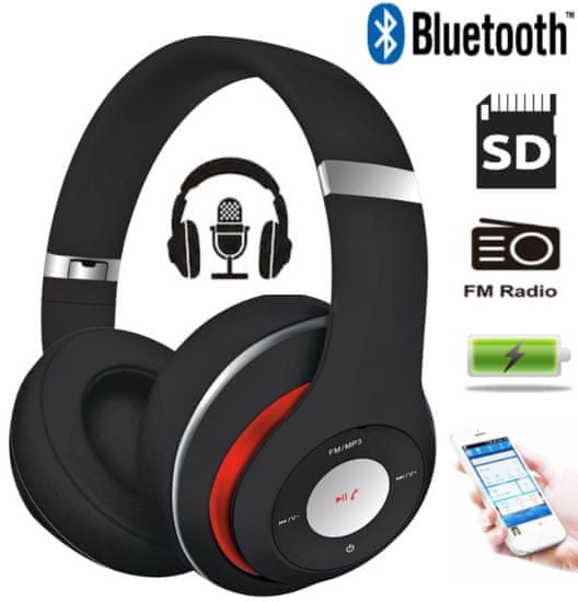 Platinet Freestyle FH0916B naglavne Bluetooth slušalke, črne - Odprta embalaža