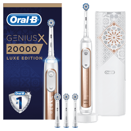Oral-B Genius X 20000 Rose Gold Sensitive Luxe edition električna zobna ščetka