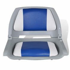 shumee Čoln Sedež Zložljiv naslonjalo z Modro-beli Vzglavnik 41 x 51 x 48 cm