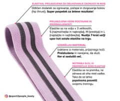 Sport2People tekstilna elastika za vadbo, M, barva sivke