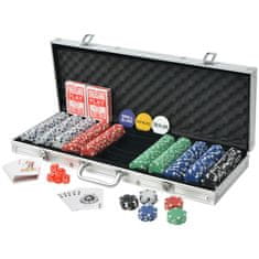 Vidaxl Poker Set s 500 Žetoni Aluminij
