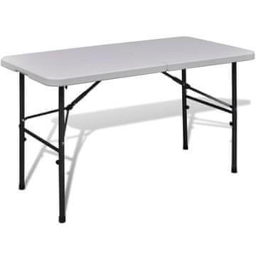 Vidaxl Zložljiva vrtna miza 122 cm HDPE bele barve