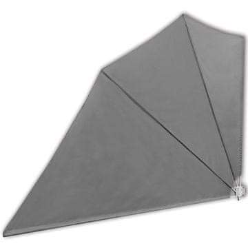 Vidaxl Zložljivo stransko platno za balkon sivo 160x240 cm