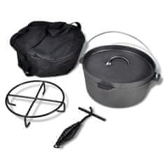 Vidaxl Litoželezni lonec Dutch Oven 4,2 L z dodatki