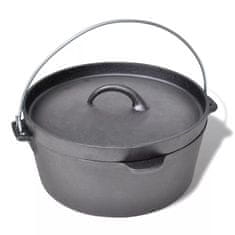 Vidaxl Litoželezni lonec Dutch Oven 4,2 L z dodatki