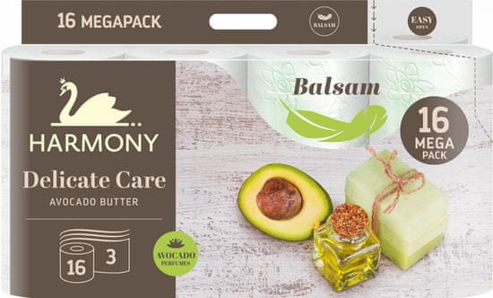 Harmony toaletni papir Delicate Care Avocado butter balsam, 16 rolic