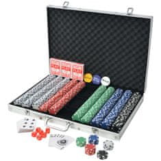 Vidaxl Poker Set s 1000 Žetoni Aluminij