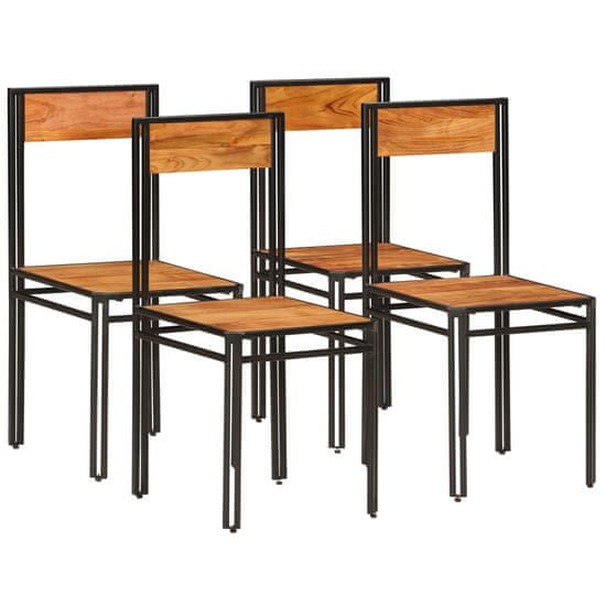 Greatstore Jedilni stoli 4 kosi trden akacijev les in finiš iz palisandra