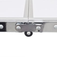 shumee Zložljiva aluminijasta miza za kamp. z nastavljivo višino 240 x 60 cm