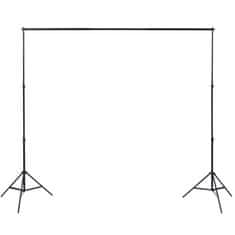 Vidaxl Komplet za fotografski studio 3 ozadja iz bombaža in okvir 3x5m