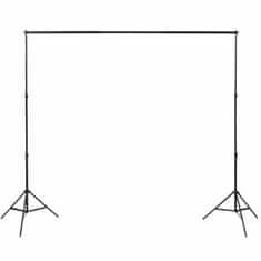 Vidaxl Komplet za fotografski studio 3 ozadja iz bombaža in okvir 3x3m