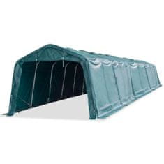 Vidaxl Premični šotor za živino PVC 550 g/m2 3,3x16 m temno zelen