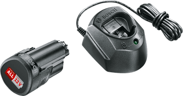 Bosch 12 V začetni komplet 12V 1,5 Ah + polnilnik GAL 1210 CV (1600A01L3D)