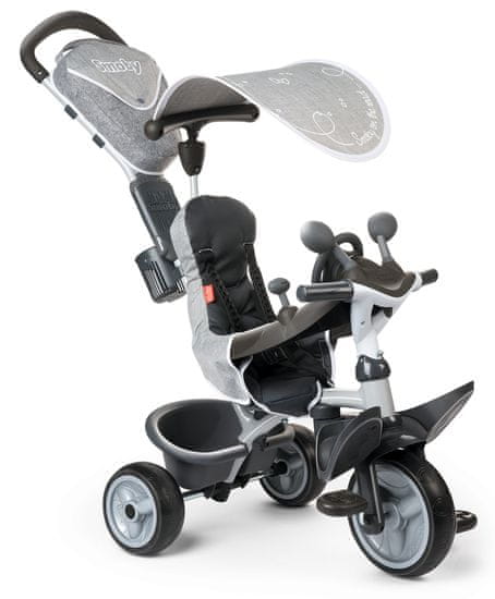 Smoby tricikel Baby Driver Comfort, s steho, siv - Odprta embalaža