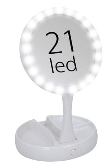 TimeLife kozmetično ogledalo za ličenje, 21 LED, zložljivo