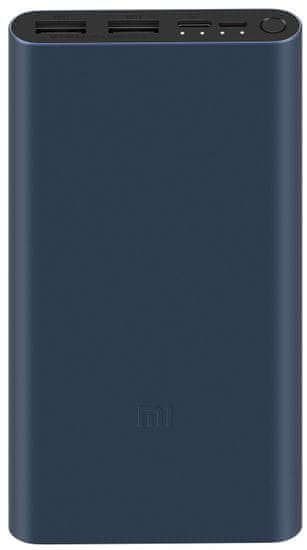 Xiaomi Mi Power Bank 3 prenosna baterija, 10000 mAh, 18 W, QC 3.0, modro-črna