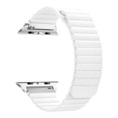 BStrap Leather Loop pašček za Apple Watch 42/44/45mm, White