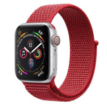 BStrap Nylon pašček za Apple Watch 42/44/45mm, Red