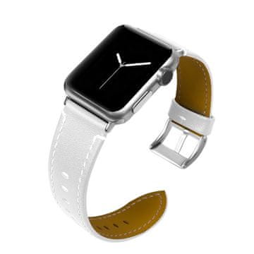 BStrap Leather Italy pašček za Apple Watch 42/44/45mm, White