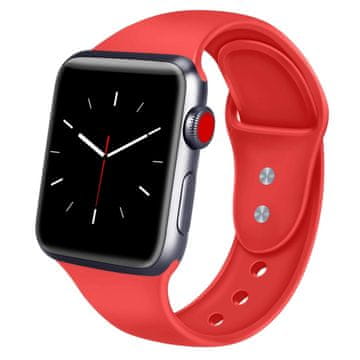 BStrap Soft Silicone pašček za Apple Watch 42/44/45mm, Red