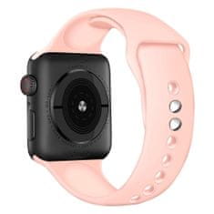 BStrap Soft Silicone pašček za Apple Watch 42/44/45mm, Pink Sand