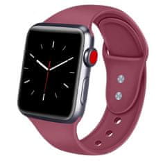 BStrap Soft Silicone pašček za Apple Watch 42/44/45mm, Red Wine