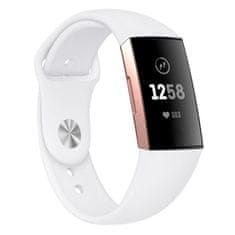 BStrap Silicone (Small) pašček za Fitbit Charge 3 / 4, white