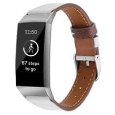 BStrap Leather Italy (Small) pašček za Fitbit Charge 3 / 4, white