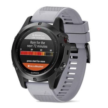 BStrap Silicone Acton pašček za Garmin Fenix 5 / 6 / 6 Pro / 7 / 8 47mm / E, gray
