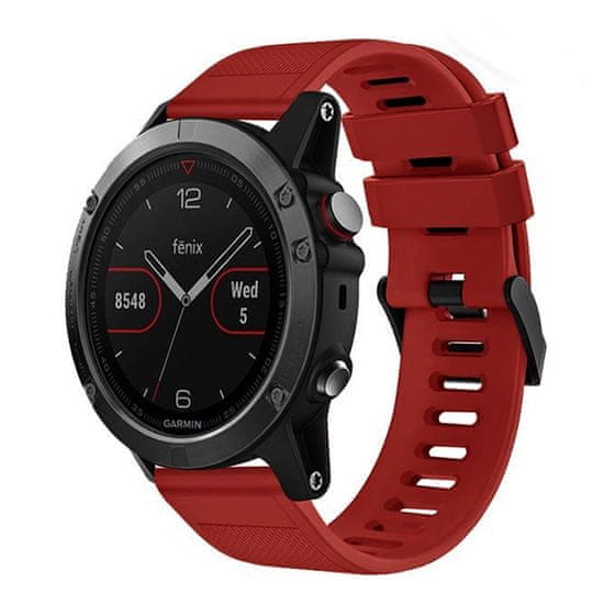 BStrap Silicone Acton pašček za Garmin Fenix 5, dark red