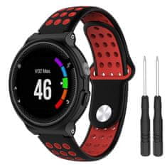 BStrap Silicone Sport pašček za Garmin Forerunner 235, black/red