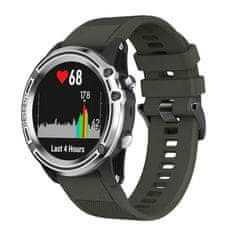 BStrap Silicone Acton pašček za Garmin Fenix 5 / 6 / 6 Pro / 7 / 8 47mm / E, army green