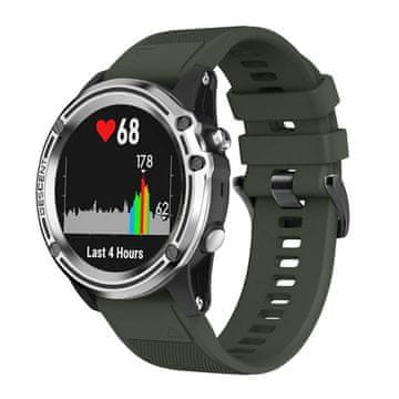 BStrap Silicone Acton pašček za Garmin Fenix 5 / 6 / 6 Pro / 7 / 8 47mm / E, army green