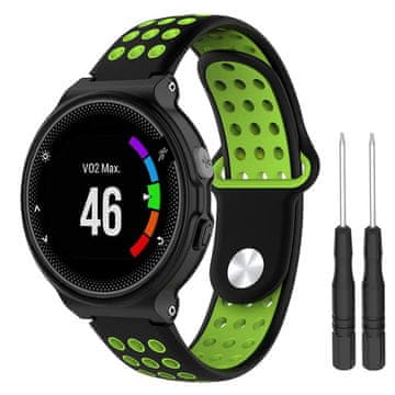 BStrap Silicone Sport pašček za Garmin Forerunner 235, black/green