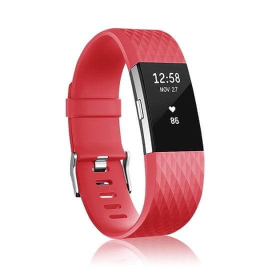 BStrap Silicone Diamond (Large) pašček za Fitbit Charge 2, red